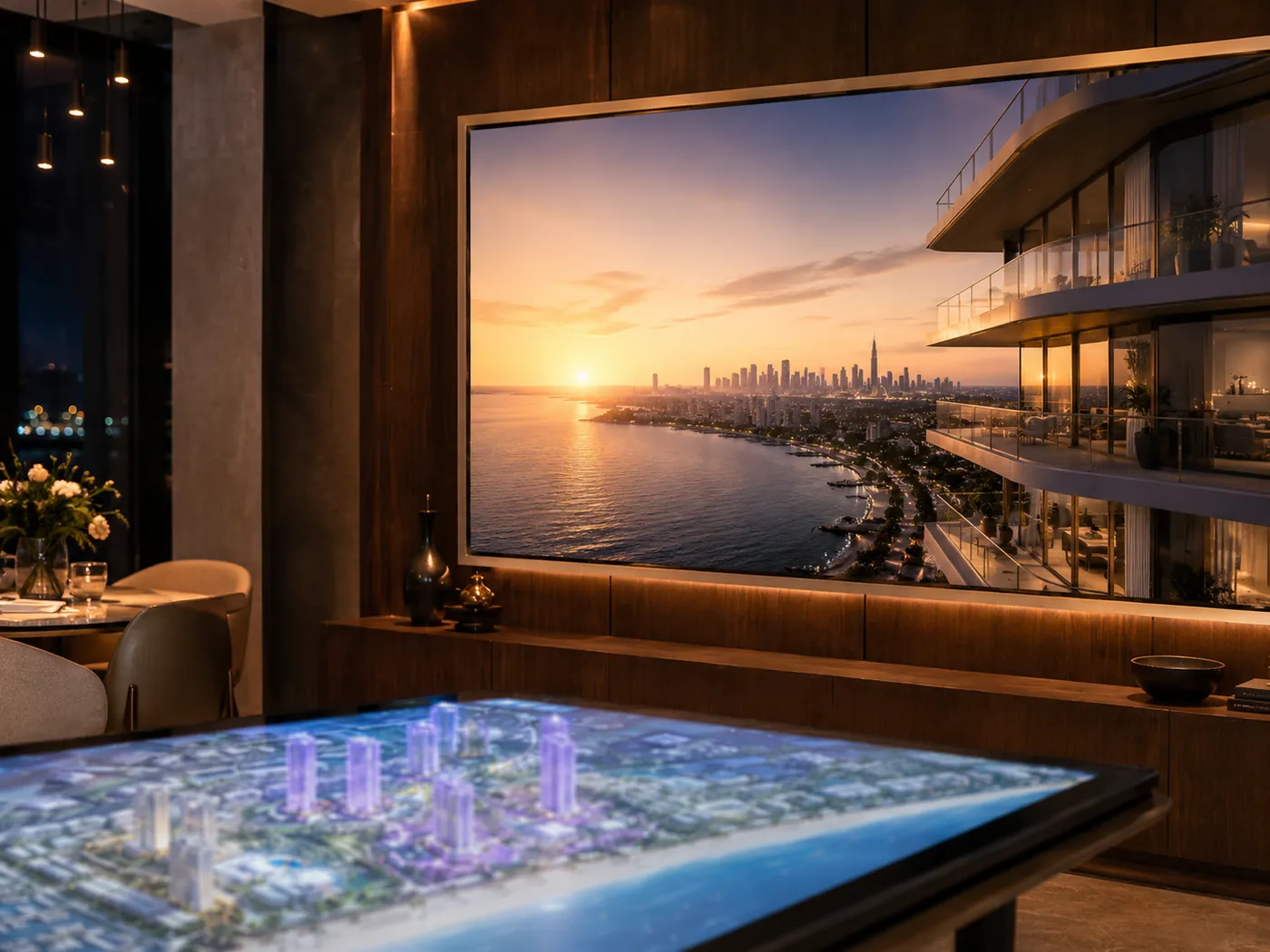 Showroom wall screen view