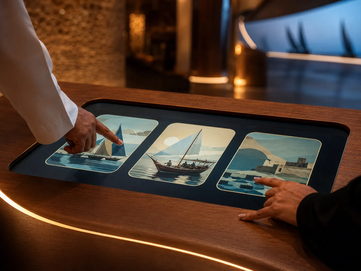 Touch console close-up